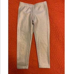 Girls Silver fleece-lined leggings